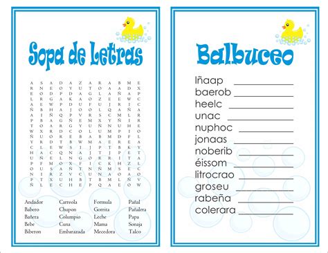 Juegos Para Baby Shower Para Imprimir Con Respuestas Juegos Para Baby