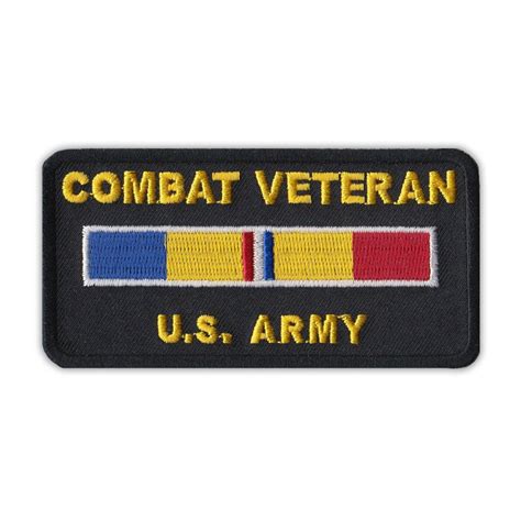 Patch Embroidered Combat Veteran Us Army 4 X 2