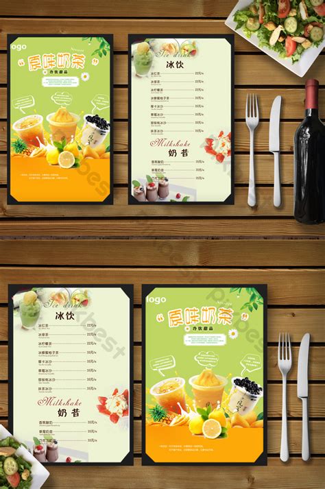 fresh tea shop food menu design template psd   pikbest