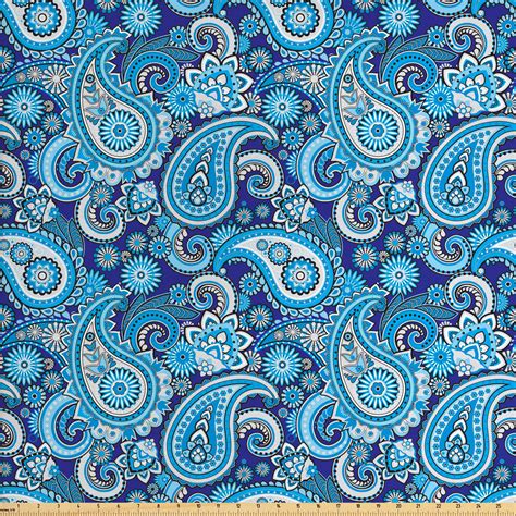 Paisley Fabric By The Yard Traditional Pattern Design With Flowers