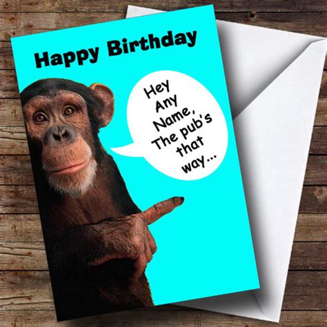 Funny Monkey Bum Personalised Birthday Card The Card Zoo