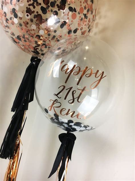 60cm Helium Filled Confetti Balloons With Custom Confetti For A 21st