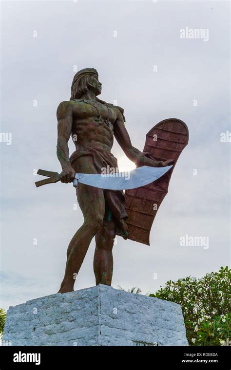Statue Of Lapu Lapu National Hero Who Killed Ferdinand Magellan In The