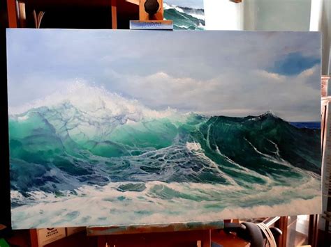 Mesmerizing Translucent Wave Painting On Canvas