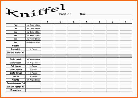 Vordruck kniffelblock kniffelblock pdf : Vorlage Kniffelblock Kostenlos - Kniffel Vorlage (Excel & PDF)