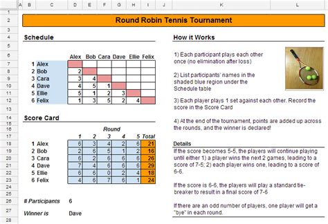 Round Robin Tennis Tournament Draw Sheets Iweky
