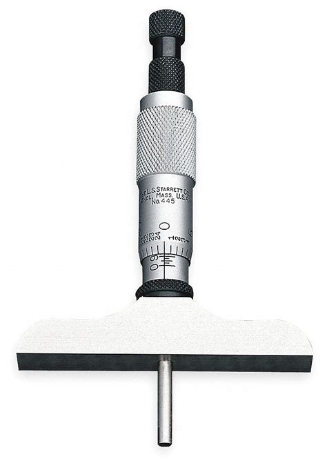 Starrett Mechanical Depth Micrometer Range 0 In To 6 In Base Style