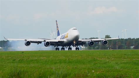 Airbus A380 Atlas Air Landing At Amsterdam Airplane Spotting Youtube