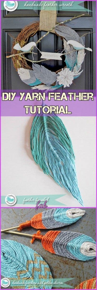 Diy Yarn Feather Tutorials Video Yarn Diy Feather Diy Feather