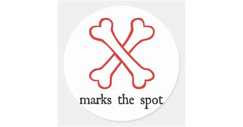 X Marks The Spot Classic Round Sticker Uk