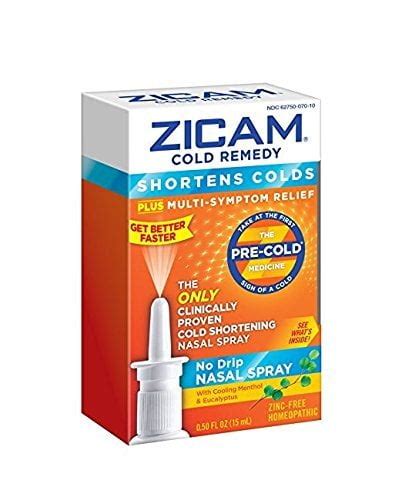 Zicam Cold Remedy Shortening No Drip Nasal Spray Zinc Free 05oz 10 Pack
