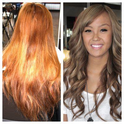 To try it for yourself, embrace your natural color and enhance it with platinum streaks like ciara, or ombré your hair into a warm toffee like elizabeth olsen. from brassy red to beautiful pearly brown. | Yelp | Hair ...