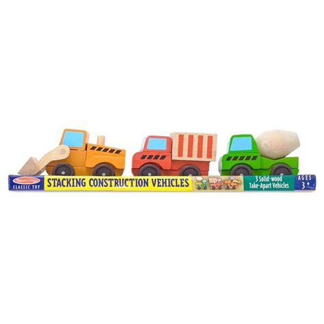 Sale Store Melissa And Doug Stacking Construction Vehicles Wooden Toy Set