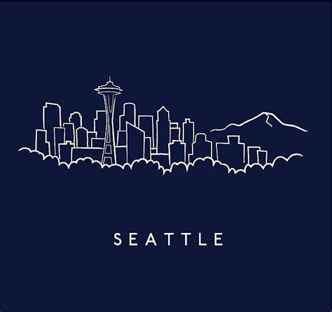 Seattle Downtown Skyline Drawings Illustrations Royalty Free Vector