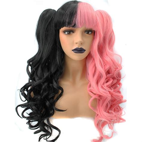 Hair Capmelanie Martinez Double Ponytails Half Pink And Black Long