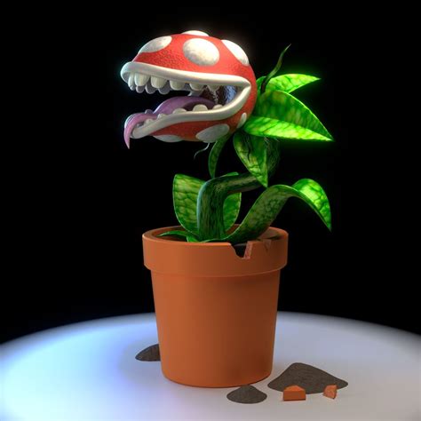 a piranha plant of the super mario bros variety i made over the weekend blender