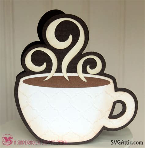 Download shaped coffee cup card svg file from SDS Coffee Break #svgattic #svg | Paper craft projects ...