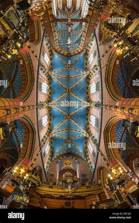 Interior View Vaulted Ceilings Gothic St Marys Basilica Stare