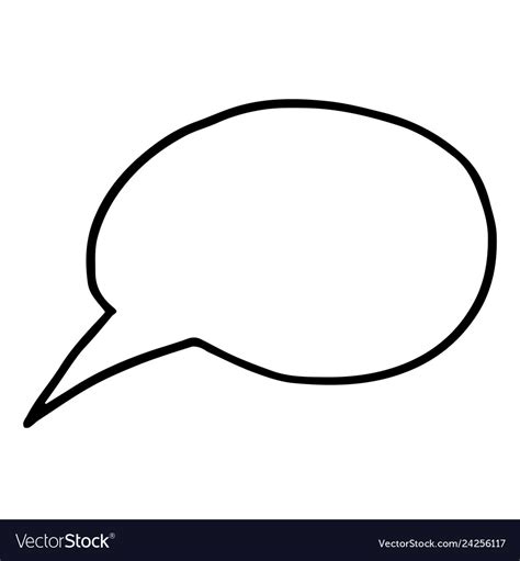 Flat Free Hand Drawing Of Speech Bubble Royalty Free Vector