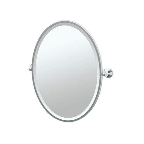 Modern traditional pivot mirror inexpensive bathroom remodel. Gatco Charlotte 25 in. x 28 in. Framed Single Oval Mirror ...