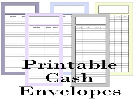 Printable Cash Envelopes