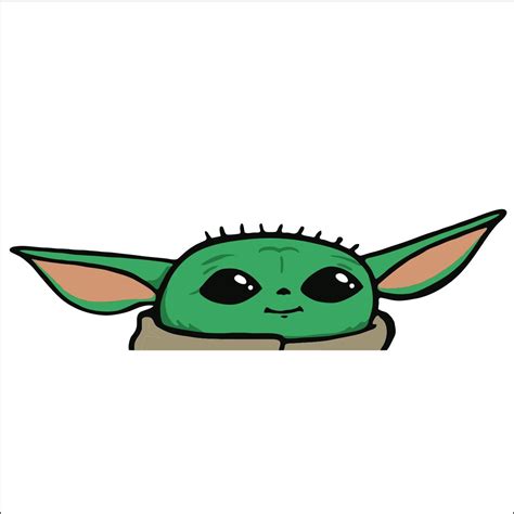 Baby Yoda Peeking Vinyl Decal Star Wars Stickers Cartoon Etsy