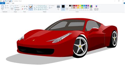 How To Draw 3d Car On Computer Using Ms Paint 3d Car Drawing Ms