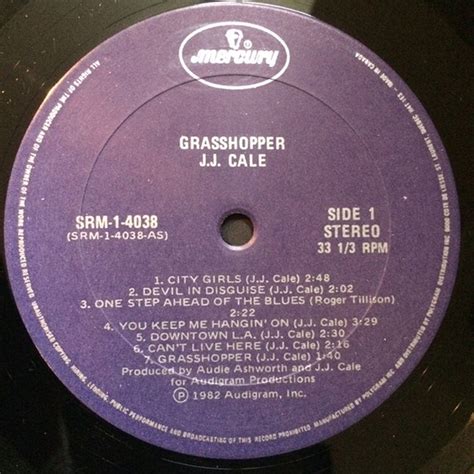 Jj Cale Grasshopper 1982 Original Vinyl Pursuit Inc