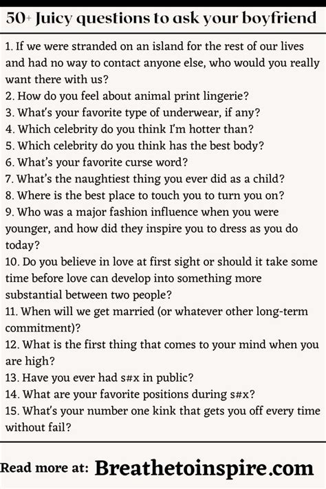 Juicy Questions To Your Boyfriend In Questions To Ask Your