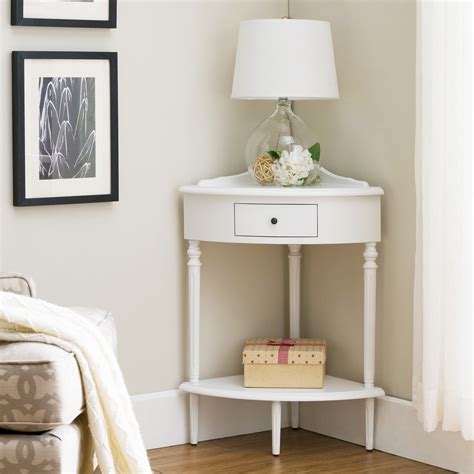 Cottage White Corner Table Stand Bed Bath And Beyond 23606710