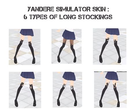 Yandere Simulator Skin 6 Types Of Long Stockings By Hairblue On Deviantart