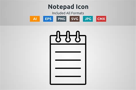 Notepad Vector Outline Icon Graphic By Abidehtisham198 · Creative Fabrica