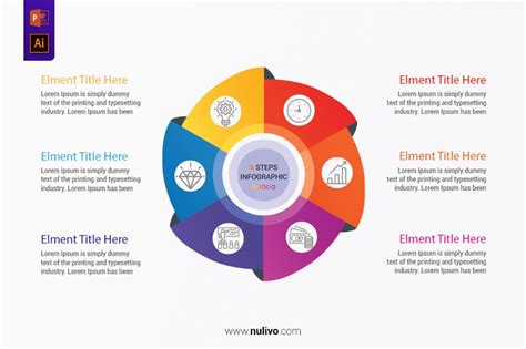 Flowchart Circle Infographic With 6 Steps For Presentation Best