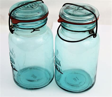 Antique Canning Jars Amazon Swift Seal Blue Glass Jar Blue Canning Jar Kitchen Decor