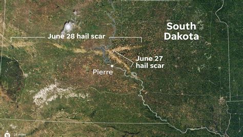 South Dakota Hail Storm Damage Seen By Nasa Satellite