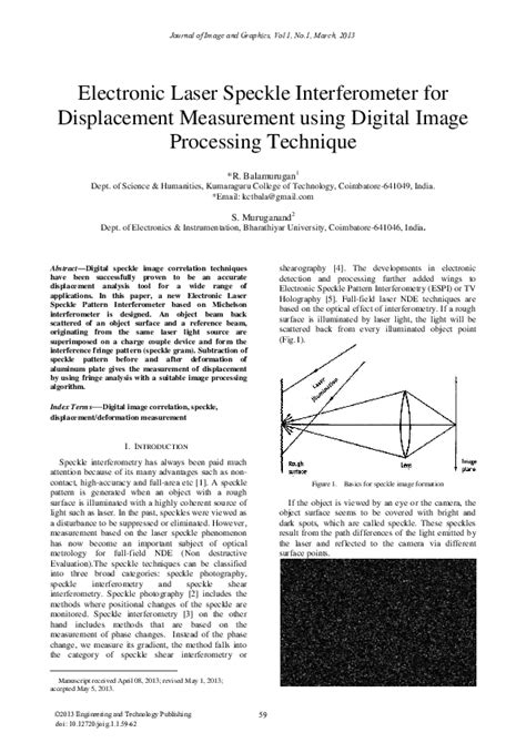 (PDF) Electronic Laser Speckle Interferometer for ...