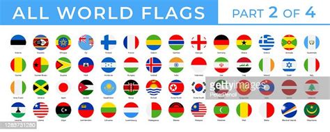 World Flags Vector Round Flat Icons Part 2 Of 4 High Res Vector Graphic