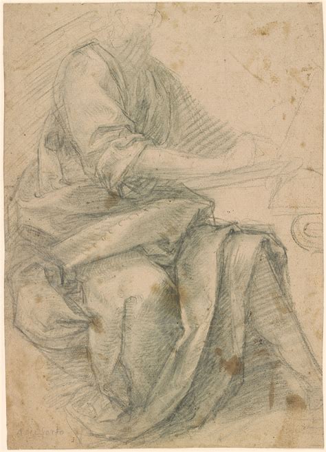 Style Of Andrea Del Sarto Seated Figure Turned To The Right