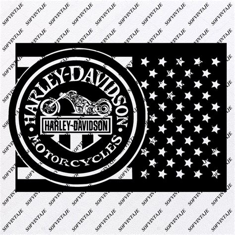 Usa Flag Harley Davidson Svg File Motorcycle Harley Davidson Svg