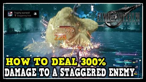 Ff7 Remake How To Deal 300 Damage To A Staggered Enemy Staggering