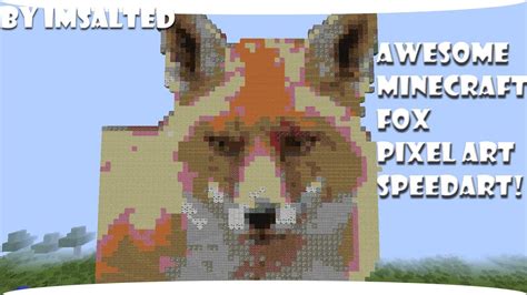 Awesome Minecraft Large Fox Pixel Art Speedart Youtube