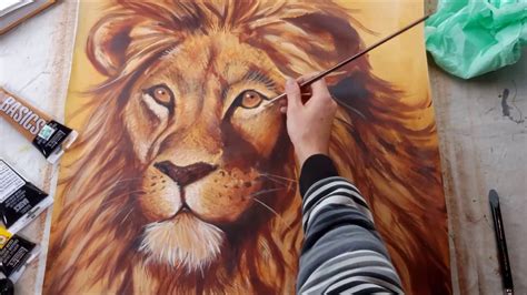 Acrylic Beginner Lion Painting Painting Inspired
