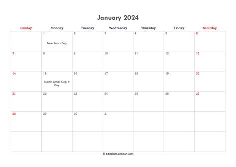 January 2024 Editable Calendar Word Beryl Chantal