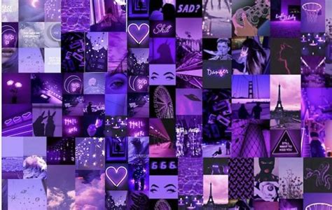 Wall Collage Kit Aesthetic Purple Set Of 60 Etsy Purple Aesthetic