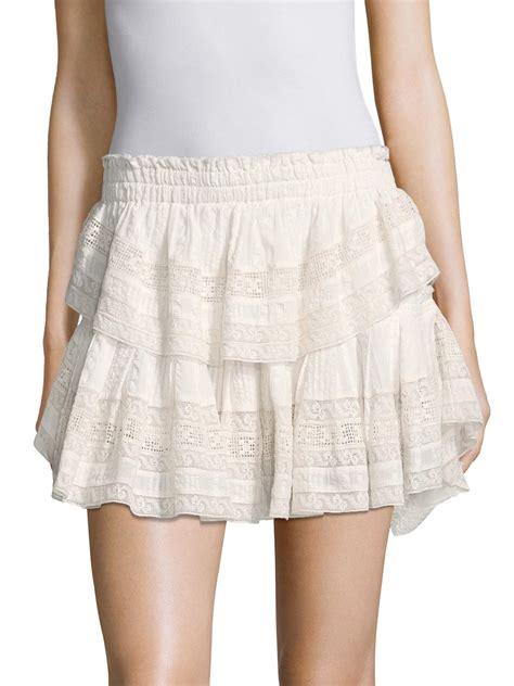 Lyst Loveshackfancy Ruffle Mini Skirt In White