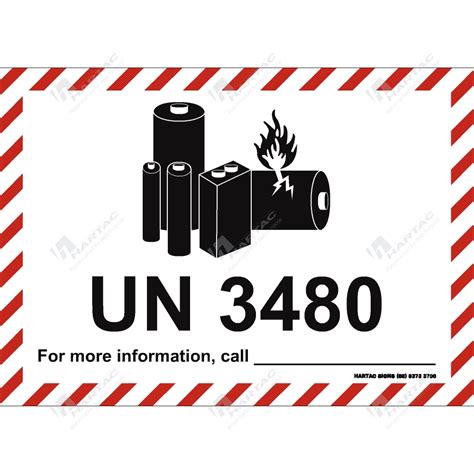 Hs11716 3 Hazchem Hazardous Goods Labels Lithium Metal Battery Un