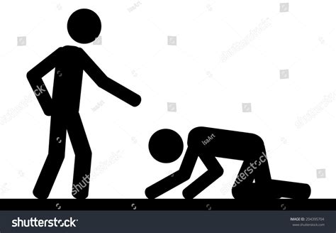 Vector Illustration A Man Kneel In Front Of Another Man 204395704