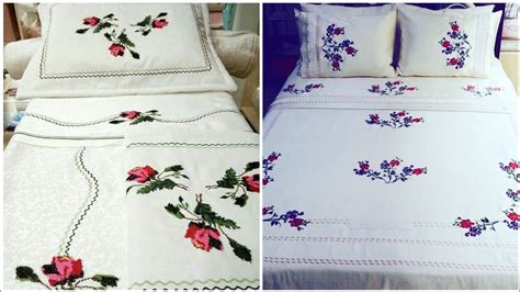 Hand Embroidery Most Popular Hand Embroidery Bed Sheets Designs Youtube