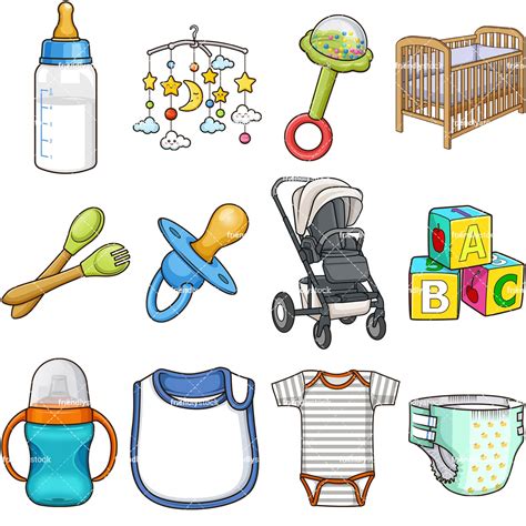 Cartoon Baby Objects Vector Clipart Bundle Friendlystock