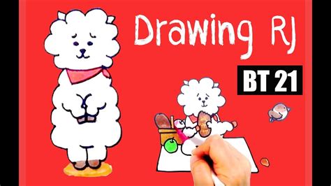 Bts Bt21 Rj Drawing Bt21 Rj Fanart How To Draw Bt21 Rj 방탄 진 팬아트